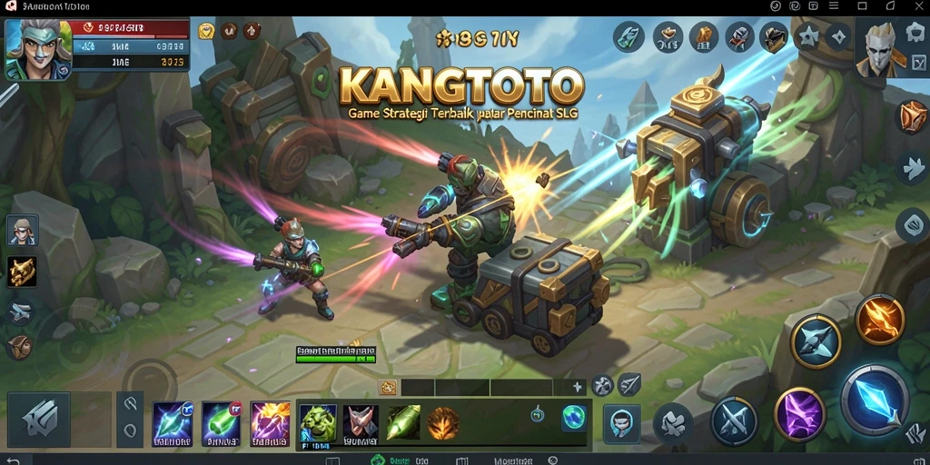 Tangkapan layar gameplay KANGTOTO yang menampilkan strategi pertempuran.