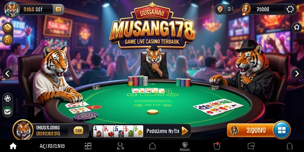 Tampilan permainan Live Casino dengan dealer langsung yang interaktif.