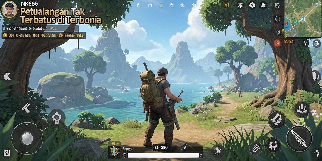 Tampilan gameplay NK666 menampilkan eksplorasi dunia terbuka yang menakjubkan.