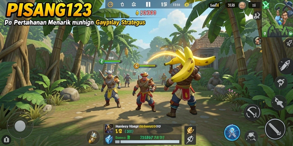Gameplay menarik PISANG123 dalam mode Tower Defense.