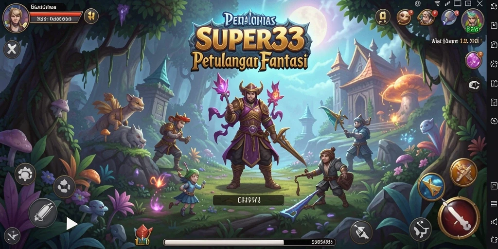 Screenshot dari gameplay SUPER33 menunjukkan aksi petualangan yang menegangkan.